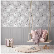 Profhome 770761-GU Fototapete Kindertapete Matt Weiß Rosa Grau 1,59 m x 2,8 m