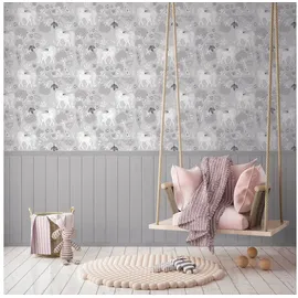 Profhome 770761-GU Fototapete Kindertapete Matt Weiß Rosa Grau 1,59 m x 2,8 m