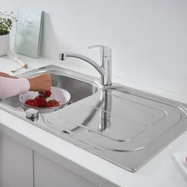 Grohe K200 rechts Einbauspüle Edelstahl Handbetätigung 860 x 500 mm