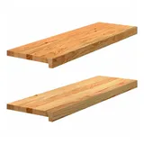 vidaXL Fensterbänke 2 Stk. Hellbraun 80x30x2 cm Massivholz Eiche