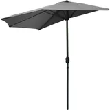 Spetebo Sonnenschirm 270 cm mit Kurbel halbrund - anthrazit - Halbschirm mit 5 Rippen wasserabweisend - Wandschirm Balkonschirm Terrassenschirm Sonnenschutz Schirm raumsparend - 270 cm x 245 cm x 135 cm (B x H x T)