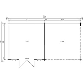 Alpholz Freiburg-44 7,35 x 3,80 m natur