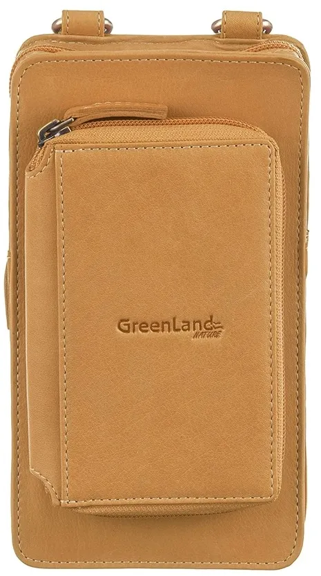 Handytasche GREENLAND NATURE "NATURE Soft" Gr. B/H/T: 11 cm x 20 cm x 3 cm, gelb Damen Taschen Smartphone Case Tasche mit aufgesetzter Börse und RFID-Schutz