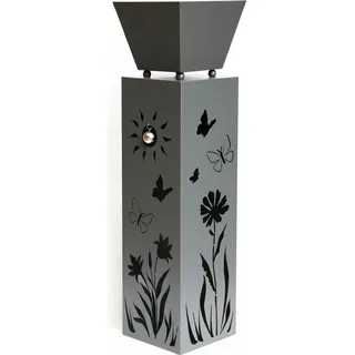 Garden Pleasure Pflanzsäule mit Blumenmotiv, Dekosäule mit Schale,