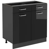 Vicco Schubladenschrank R-Line 80 x 81,6 x 46 cm Schwarz