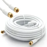 Premium X Koaxialkabel 20 m F-Stecker Weiß