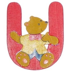 Holzbuchstabe U Bär-Design