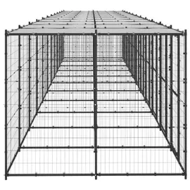 vidaXL Outdoor-Hundezwinger 12,1 m x 2,2 m x 1,8 m Stahl Schwarz