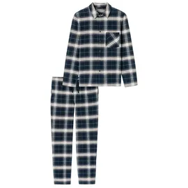 SCHIESSER Pyjama Selected Premium Warming Blau/Weiß XXL
