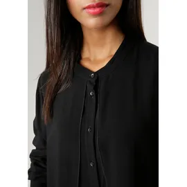 Aniston SELECTED Longbluse ANISTON SELECTED, Damen, Gr. 44, schwarz, Web, Obermaterial: 100% Viskose, unifarben, figurumspielend Po-bedeckend, 1-Knopf-Manschette, Blusen Longbluse, im Lagenlook, Topseller
