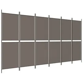 vidaXL 6-tlg. Paravent Anthrazit 300x200 cm Stoff