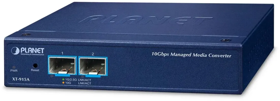 PLANET 2-Port 10G/1GBASE-X SFP+ Netzwerk Medienkonverter Blau