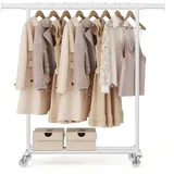 Songmics Rollgarderobe ausziehbar 92,0-132,0 x 45,0 x 160,0 cm weiß