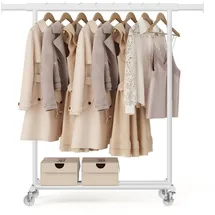 Songmics Rollgarderobe ausziehbar 92,0-132,0 x 45,0 x 160,0 cm weiß