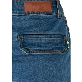 URBAN CLASSICS Organic Stretch Cargo Hochtaillierte Jeans Clear Blue Washed 29