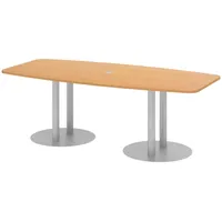 Bümö Konferenztisch, Buche, Silber, Nachbildung,Buche, Oval, 220x74x103 cm, FSC