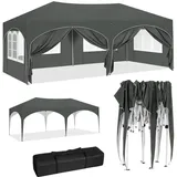 WOLTU Pavillon, Faltpavillon 3x6 m, mit 6 Seitenwänden, Partyzelt wasserabweisend UV-Schutz 50+, höhenverstellbarer Gartenpavillon, mit Tragetasche, für Outdoor Garten Camping Grau