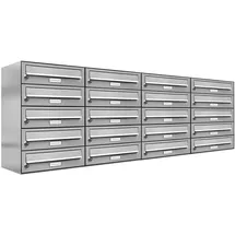 AL Briefkastensysteme 20er Premium Edelstahl Briefkastenanlage Silber