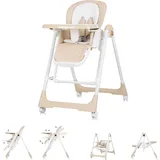 Chipolino Kinderhochstuhl 2 in 1 Milk Shake, verstellbar, Babyschaukel, Räder beige
