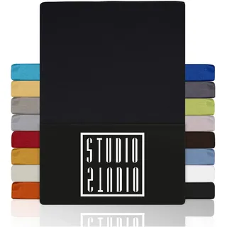 Studio Spannbettlaken Baumwolle-Jersey 90 x 200 cm schwarz