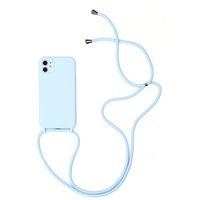 Sitthyw Handykette Hülle iPhone X Silikon mit Band(Abnehmbar) iPhone XS Handy Kette Cover Stoßfest Abdeckung mit Kordel zum Umhängen Lanyard Case Schutzhülle mit Schnur für iPhone XS/X, blau