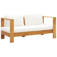 vidaXL - Gartensofa Mit Kissen 140 Cm Akazien Massivholz Cremeweiß