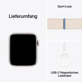 Apple Watch SE 2023 GPS + Cellular 44 mm Aluminiumgehäuse polarstern, Sport Loop polarstern