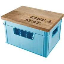 BUTLERS Bierkastenauflage, TAKE A SEAT in Braun, Holz, Echtholz,Mangoholz, 41x2.5x30 cm, Wohnzimmer, Hocker, Sitzhocker