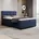 Boxspringbett 140x200 mit Bettkasten Dunkelblau Matratze und Topper Doppelbett REVE Panda Möbel Dunkelblau