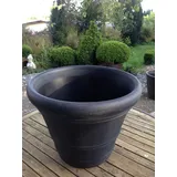 Pflanzkübel Ancona  Kunststoff 61 cm  doppelwandig grau-schwarz