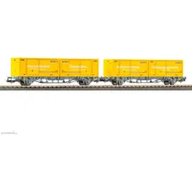 PIKO Güterwagenset Containertragwagen 2 x 20' WP Post-Container CH-AAE VI 27748 H0