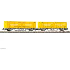 PIKO Güterwagenset Containertragwagen 2 x 20' WP Post-Container CH-AAE VI 27748 H0