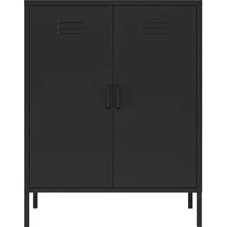 [en.casa] Pyhäranta Aktenschrank 102 x 80 x 40 cm Schwarz