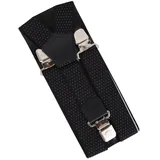 MIRROSI Hosenträger 4cm Breites X-Form mit extra Starken Clipverschluß (hoher Tragekomfort) Länge verstellbar für Damen und Herren schwarz