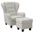 Microfaser 92 x 93 x 103 cm grau inkl. Hocker