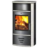 accente Kaminofen »Modena 2.0«, beige, Sandstein, 6 kW, Dauerbrand geeignet - schwarz