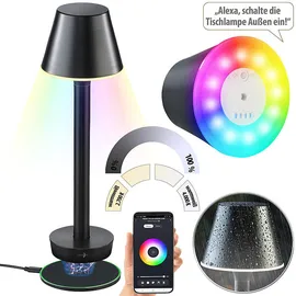 Lunartec Smarte Outdoor-Tischlampe, RGB-CCT-LEDs, App, Bluetooth, 40 lm, IP67