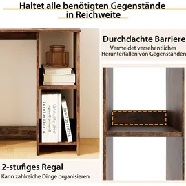 Costway Kleiner Schreibtisch, 2 Fächern, PC-Tisch, Bürotisch für kleine Räume, 80 x 40 x 74 cm Braun
