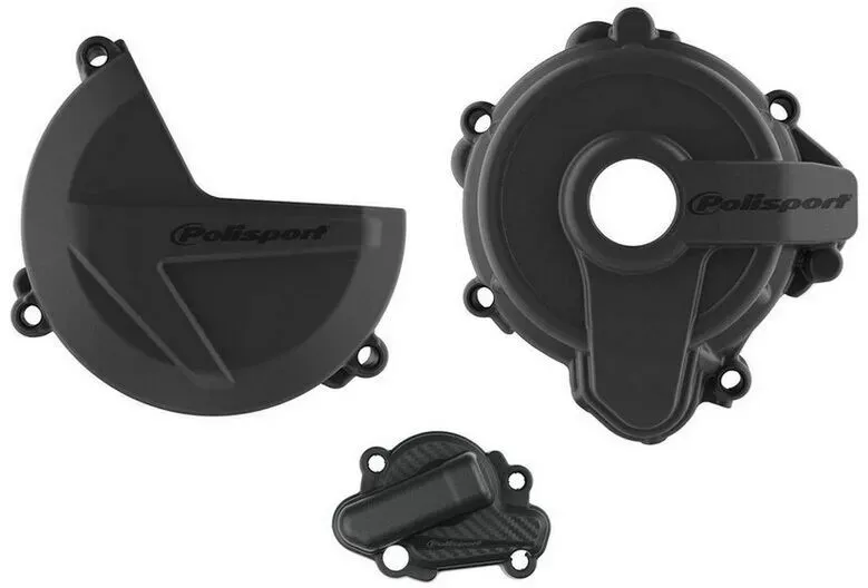 POLISPORT Kupplungs-, Zünd- und Wasserpumpendeckel-Schutzset - Sherco SE 250 / 300 (14-22), schwarz
