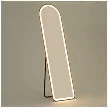 Homcom Ganzkörperspiegel 150 x 40 cm Standspiegel mit led, 3 Lichtfarben, Wandspiegel mit Ständer, Touch-Schalter, für Schlafzimmer, Wohnzimmer, Schwarz