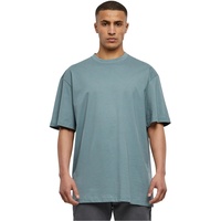 URBAN CLASSICS Herren T-Shirt Tall Tee, Oversized T-Shirt für Männer, Baumwolle, gerippter Rundhals, dusty blue, L
