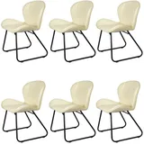 Casa Moro Polsterstuhl Besucherstuhl Stuhl Esszimmer Echt Leder Beige (Schalenstuhl bequem modern Lederstuhl), Echtleder Esszimmerstuhl als 1 Stuhl, 2er, 4er & 6er Set beige