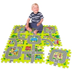 LittleTom 9 Teile Puzzlematte Straße für Kinder - 30x30 Spielstraße Puzzle Spielteppich