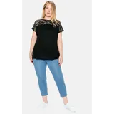 sheego Spitzenshirt Schwarz 44/46