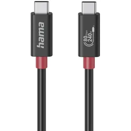 Hama USB-C-Kabel, E-Marker, USB4 Gen4, 80 Gbit/s, 5 A, 240 W, 1,00 m