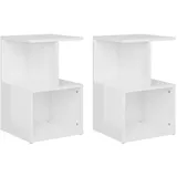 vidaXL Nachtschrank 2 Stk. 35 x 35 x 55 cm Hochglanz-Weiß