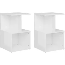 vidaXL Nachtschrank 2 Stk. 35 x 35 x 55 cm Hochglanz-Weiß