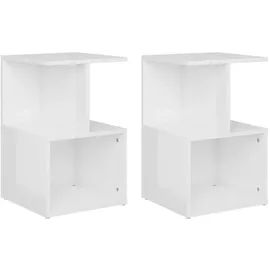 vidaXL Nachtschrank 2 Stk. 35 x 35 x 55 cm Hochglanz-Weiß