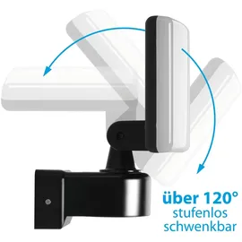 Maxkomfort Außenwandleuchte LED schwarz 30 W 2200 lm IP65 schwenkbar