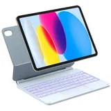 Inateck Tastatur Hülle für iPad 10 Generation 10,9 Zoll,11 Generation 2025 A16 11 Zoll,Tastatur mit Touchpad, Freitragender Ständer, 7-Farbige Hintergrundbeleuchtung,KB09119